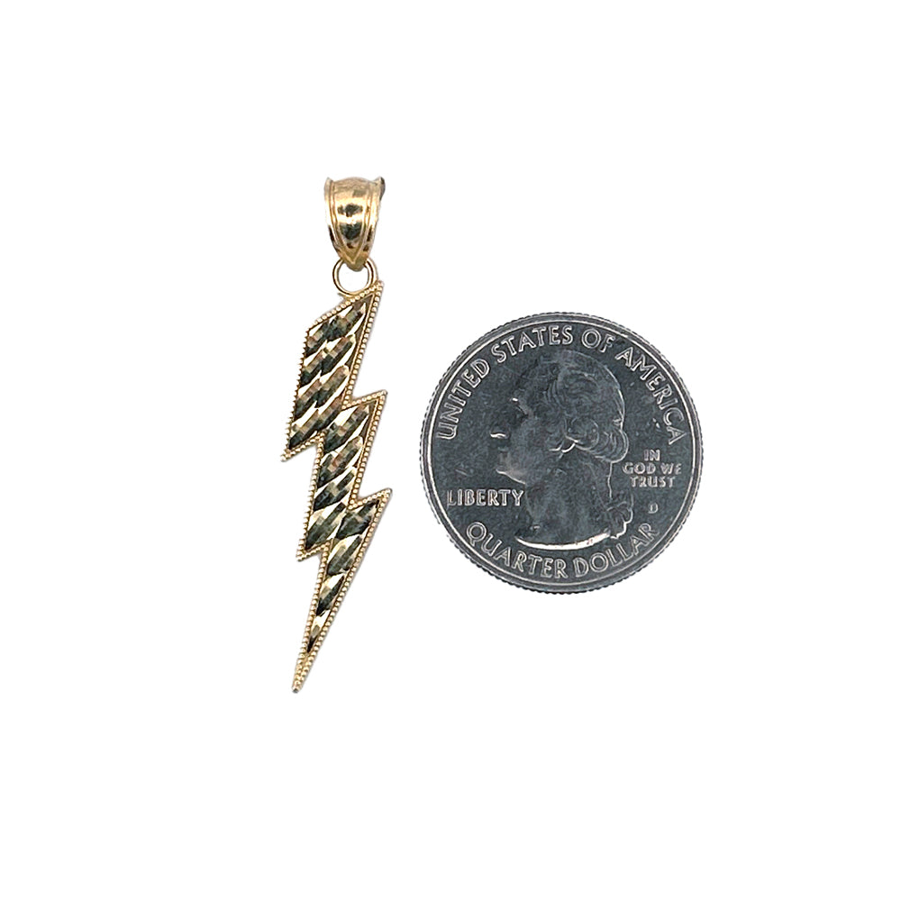 10K Yellow Gold Flash Small Pendant Necklace