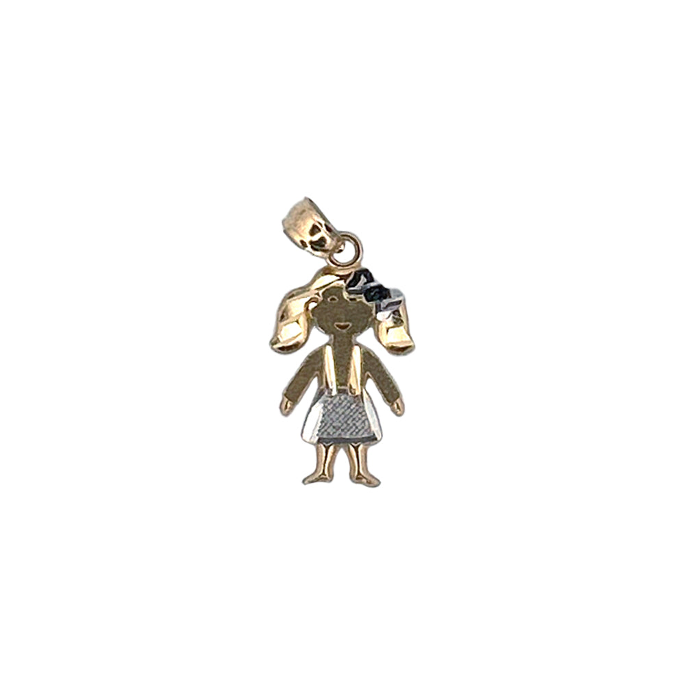 14K Yellow Gold Pendant Baby Girl Kid Necklace