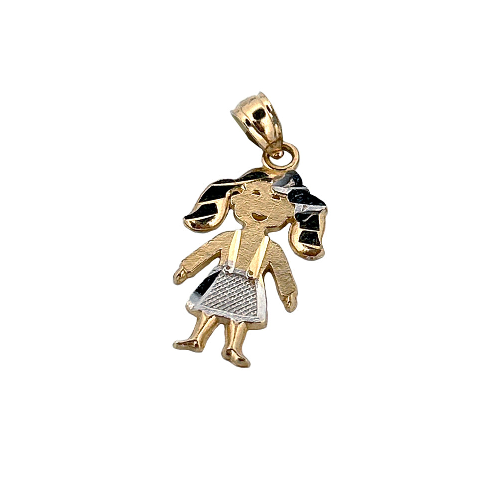 14K Yellow Gold Pendant Baby Girl Kid Necklace