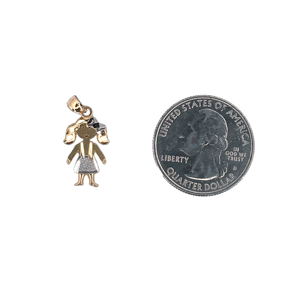 14K Yellow Gold Pendant Baby Girl Kid Necklace