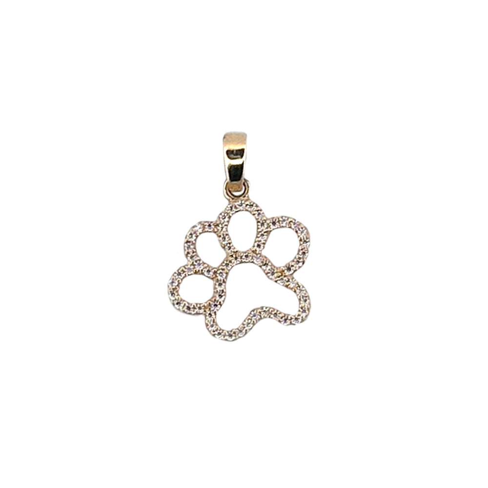 14K Yellow Gold Dog Paw Pendant