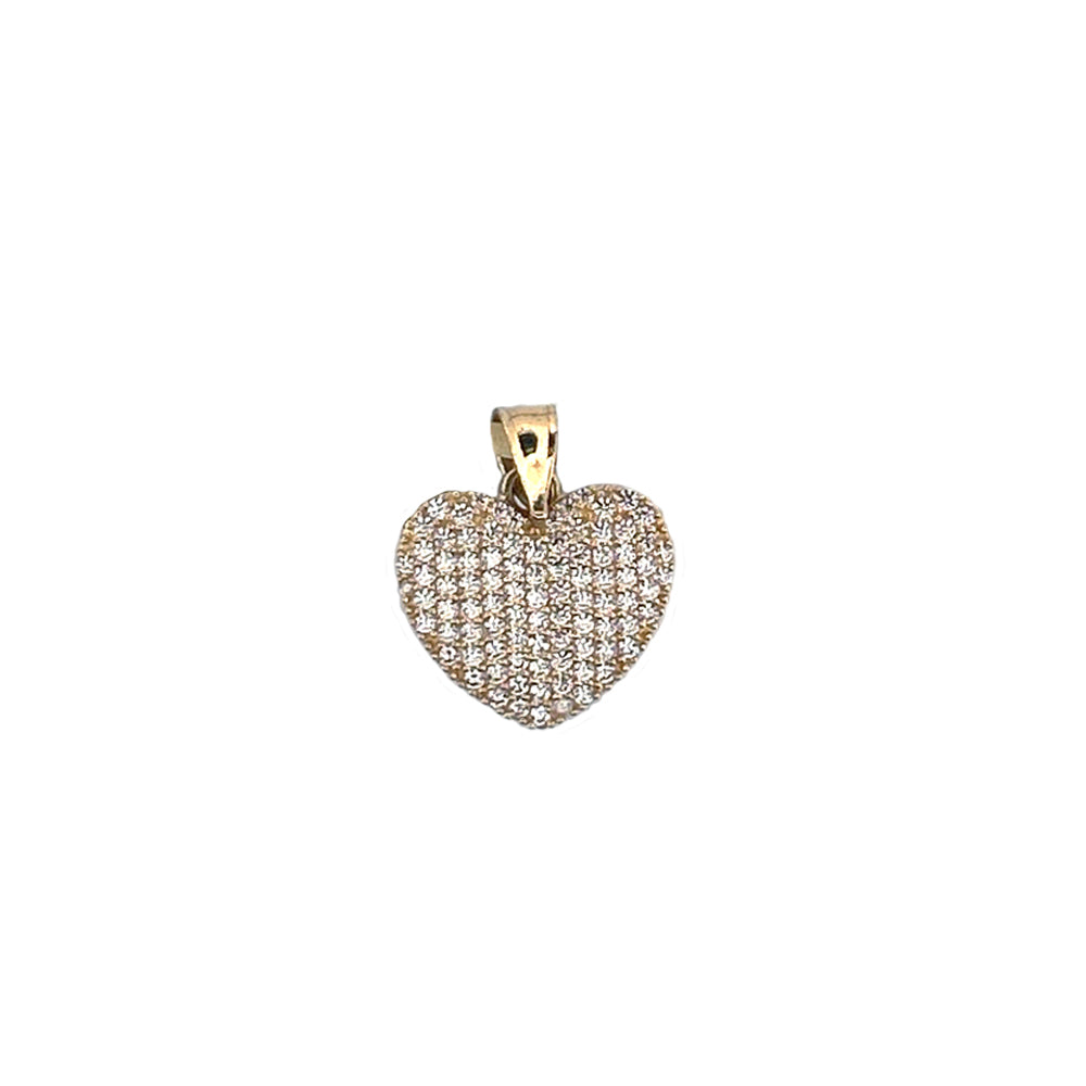 10K Yellow Gold Heart Stone Pendant