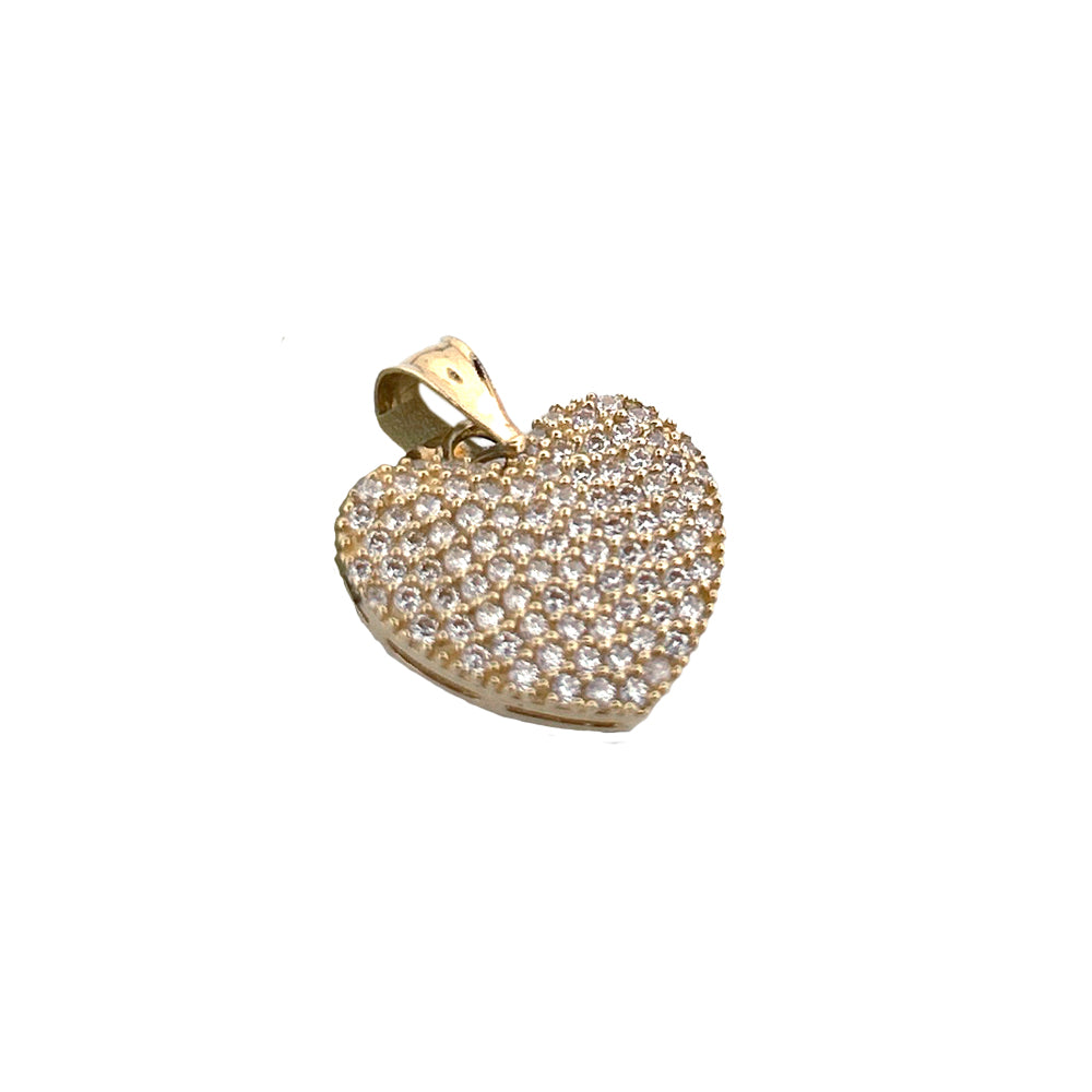 10K Yellow Gold Heart Stone Pendant