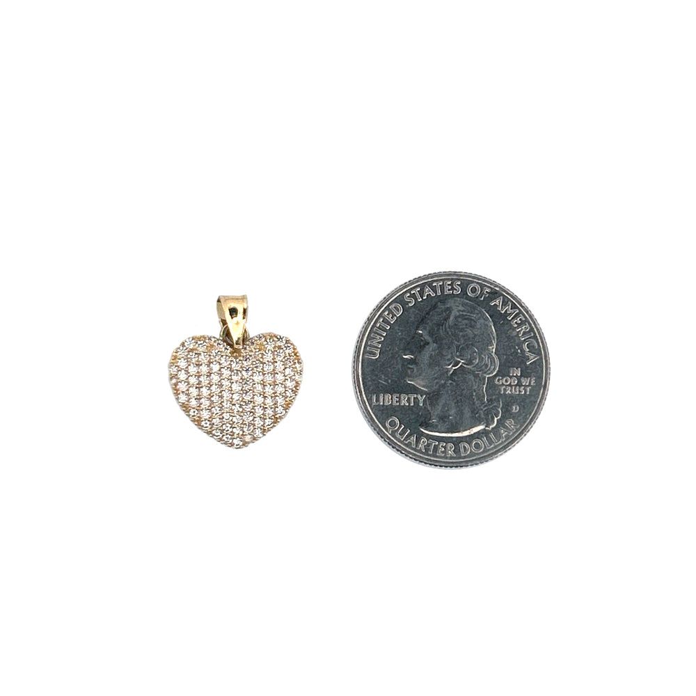 10K Yellow Gold Heart Stone Pendant