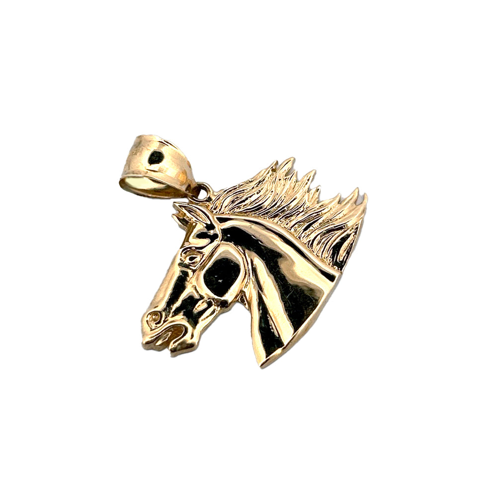 14K Yellow Gold Horse Pendant