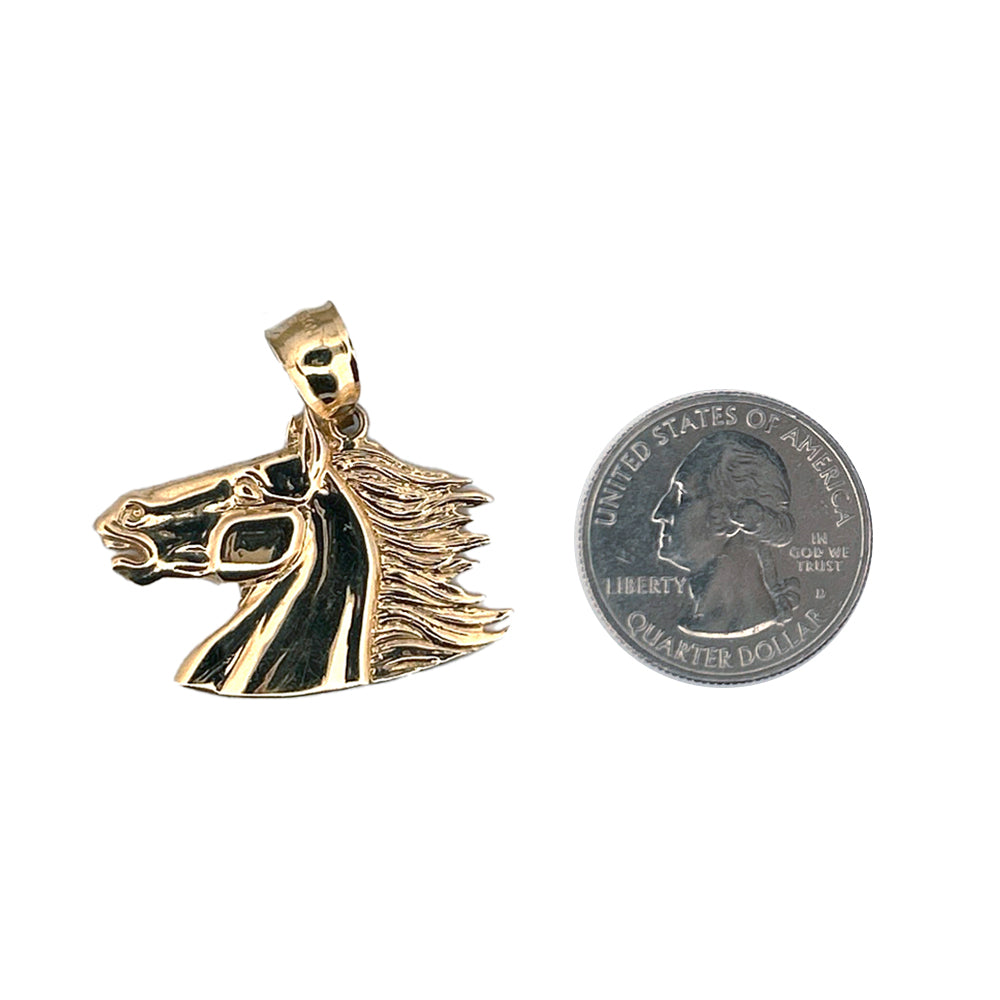 14K Yellow Gold Horse Pendant