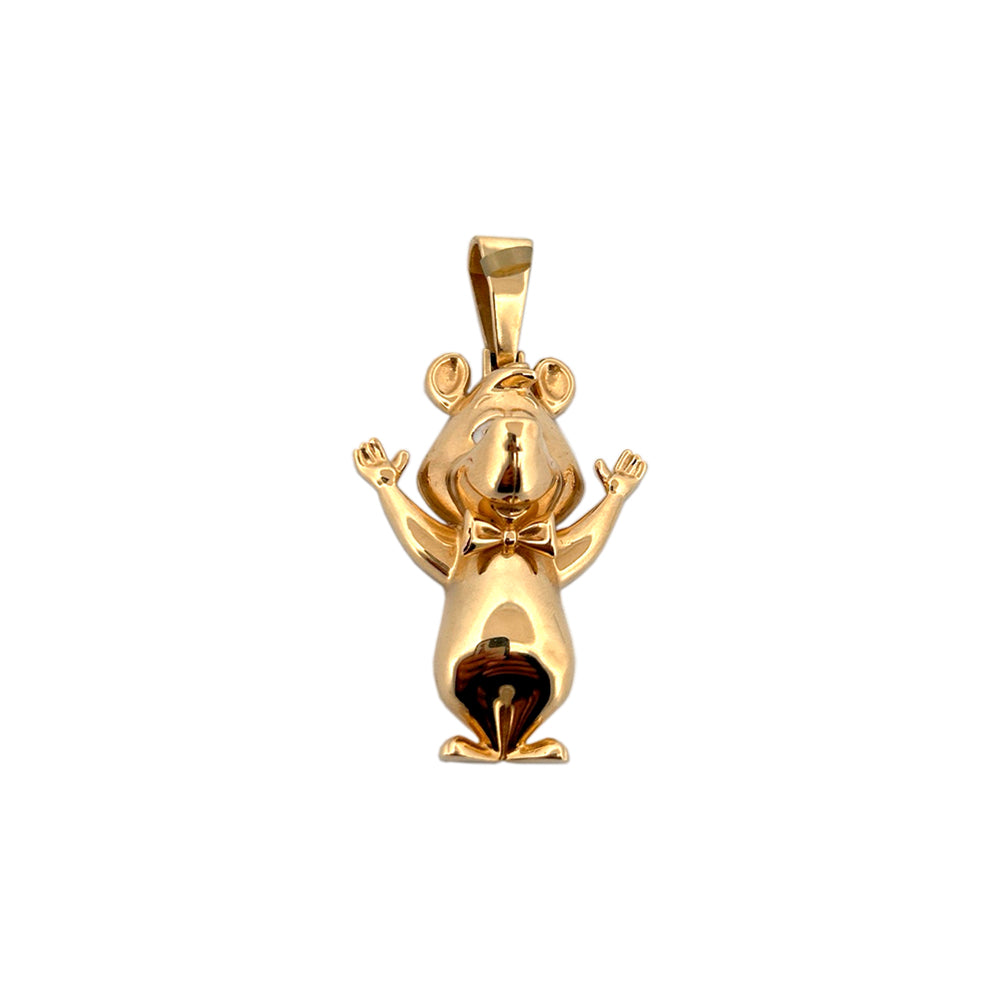 14K Yellow Gold Bear Pendant