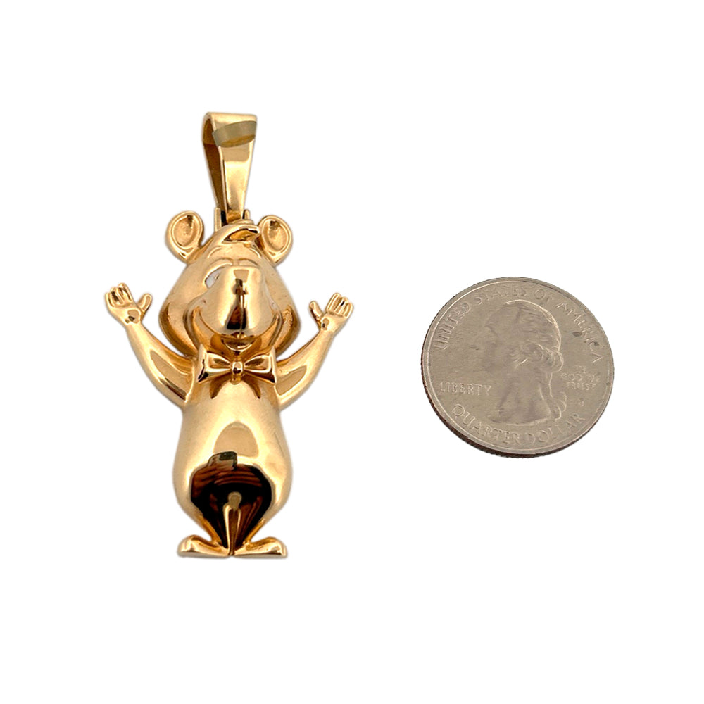 14K Yellow Gold Bear Pendant