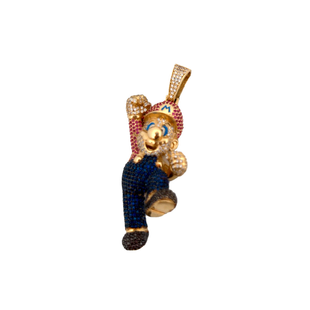 14K Yellow Gold Video Game Character Pendant