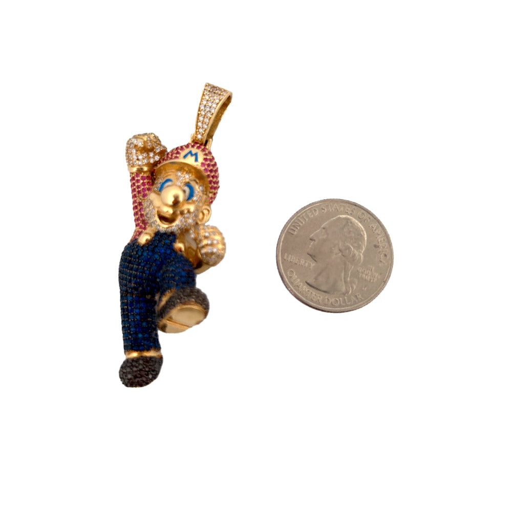 14K Yellow Gold Video Game Character Pendant
