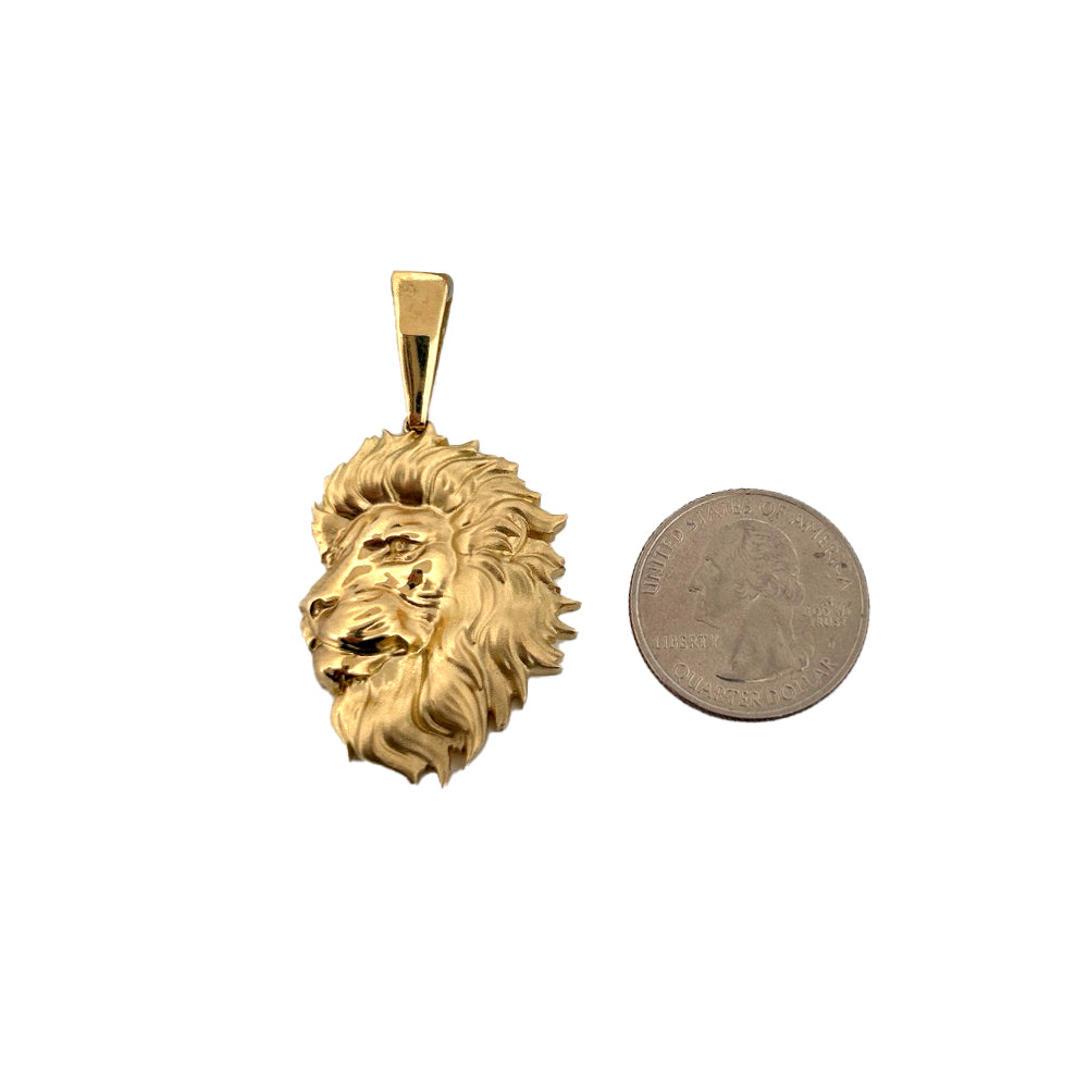 10K Yellow Gold Small Lion Pendant