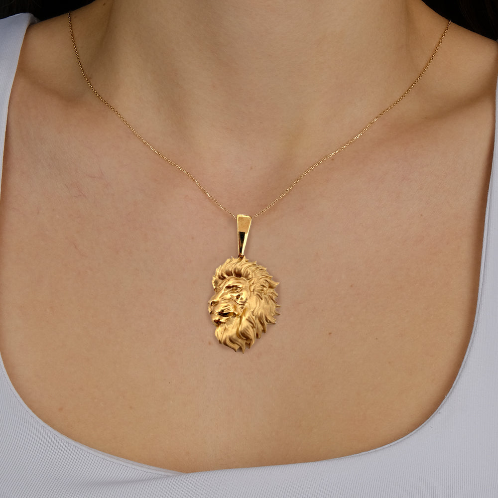 10K Yellow Gold Small Lion Pendant
