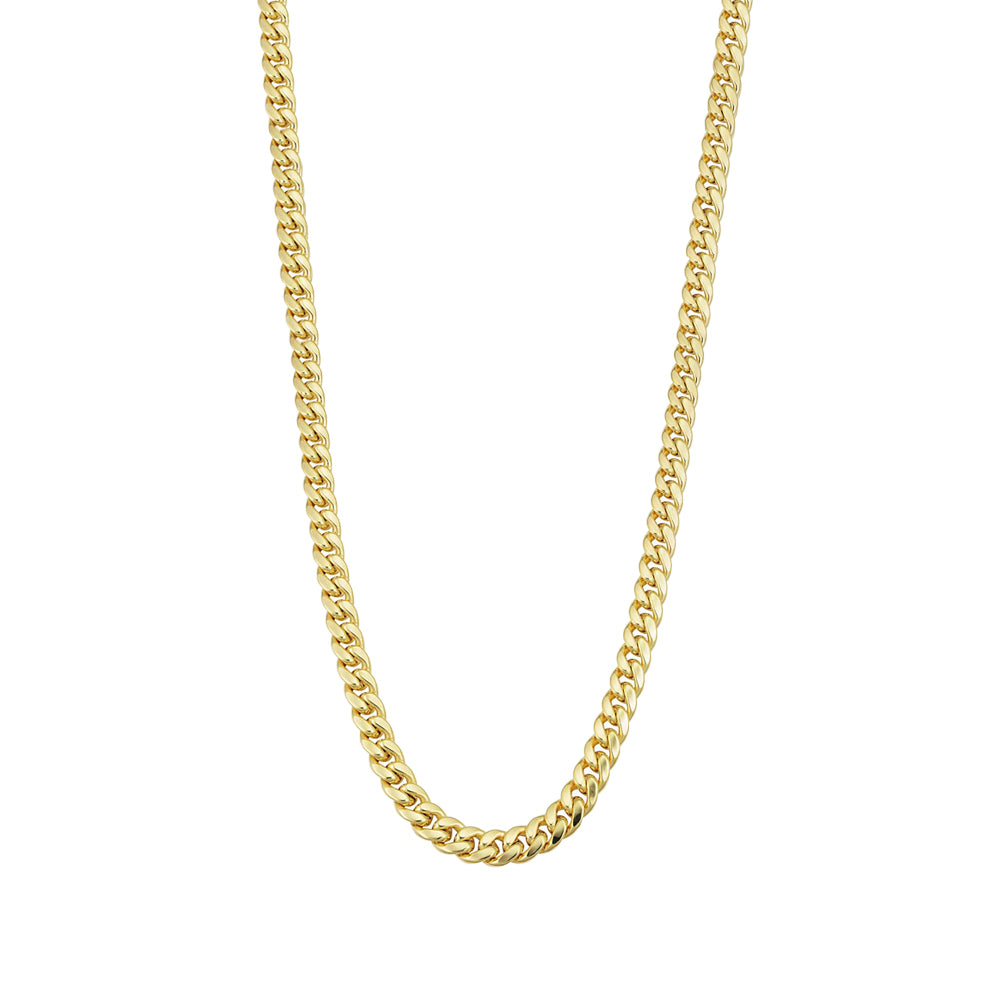 10K Yellow Gold Cuban Link Hollow Chain Necklace 16'' x 5mm, 9.4g