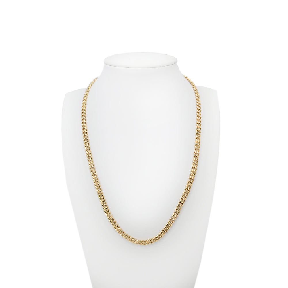 10K Yellow Gold Cuban Link Hollow Chain Necklace 16'' x 5mm, 9.4g