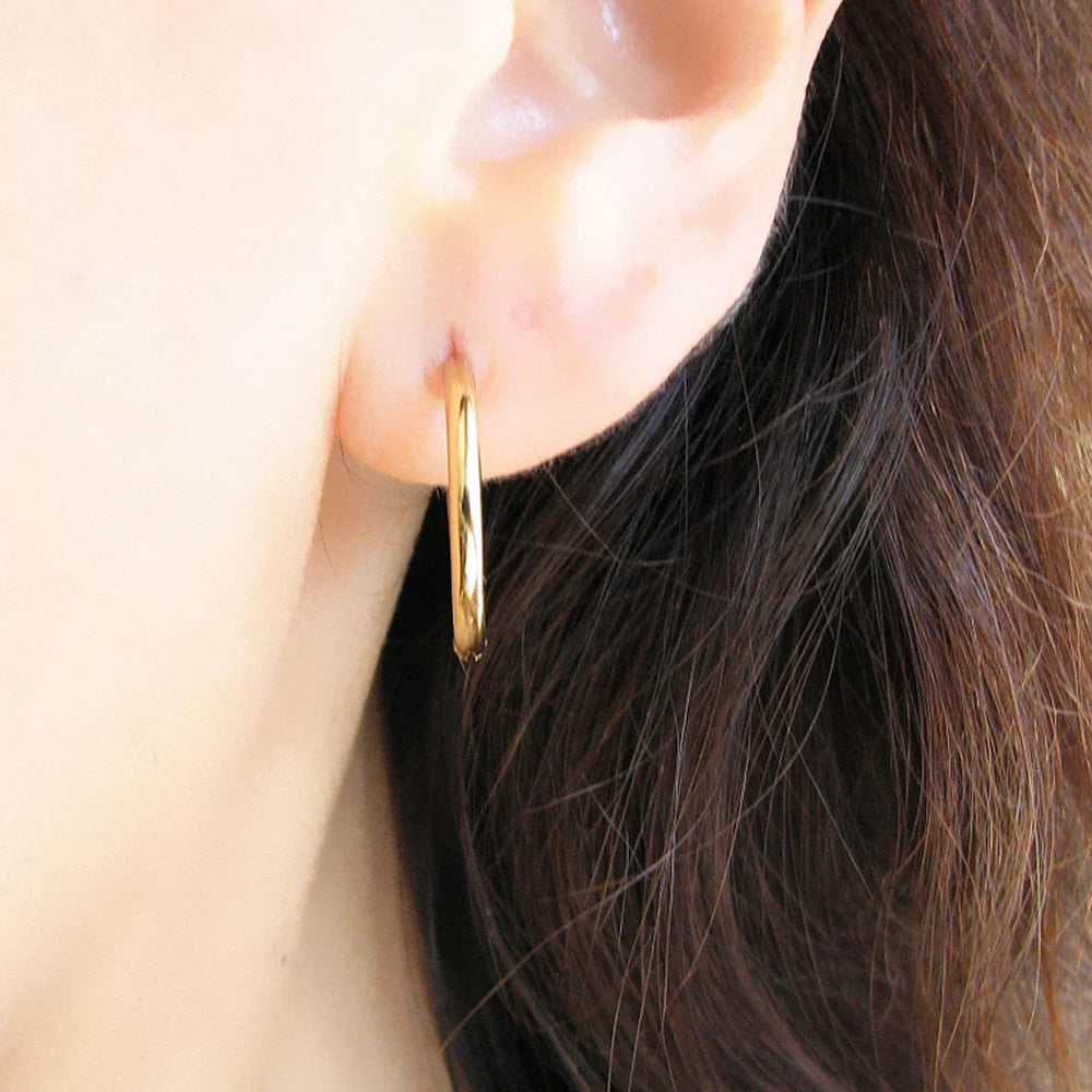 10K Yellow Gold Hoops Earring 0.5mm