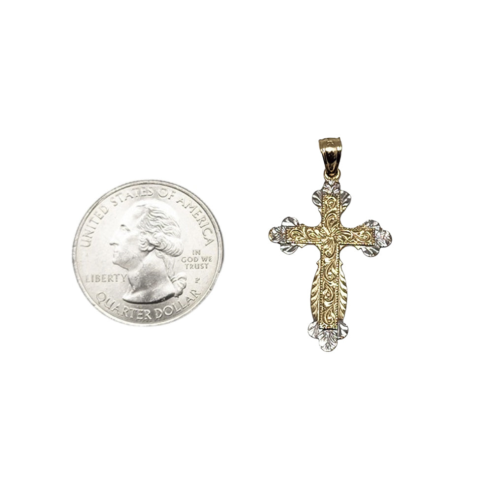 14K Yellow Gold Cross Pendant Necklace
