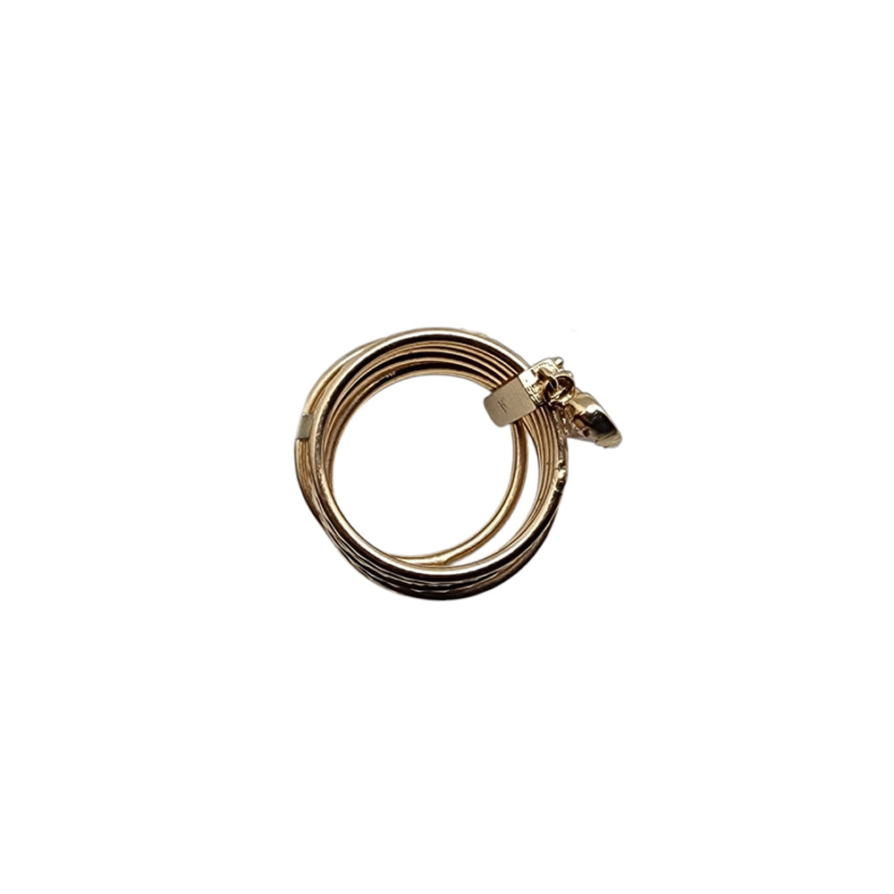 14K Yellow Gold Seven Days with Heart Ring Size 8