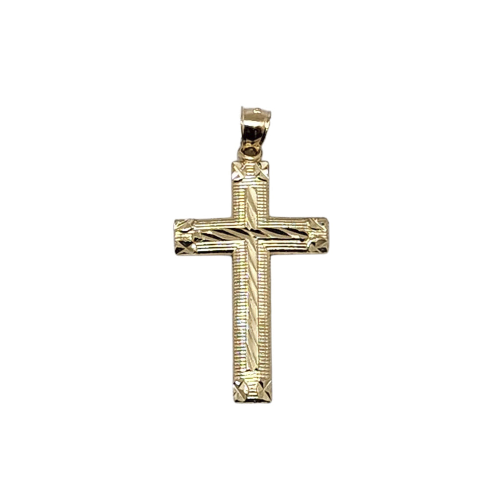 10K Yellow Gold Cross Pendant Necklace