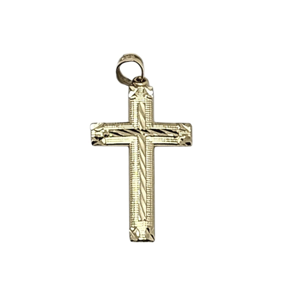 10K Yellow Gold Cross Pendant Necklace