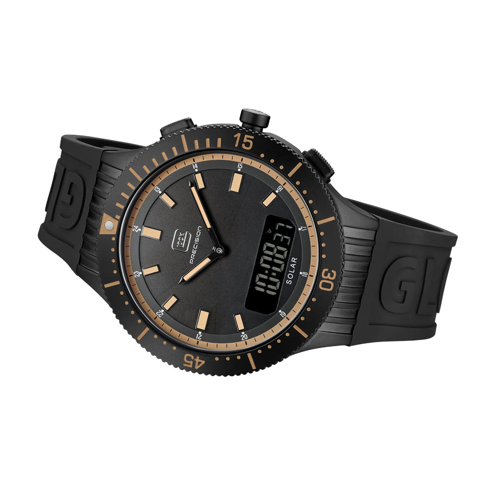 Glock Precision Men Watch. Black Steel Case / Brown Textile Strap GW-40-1-24