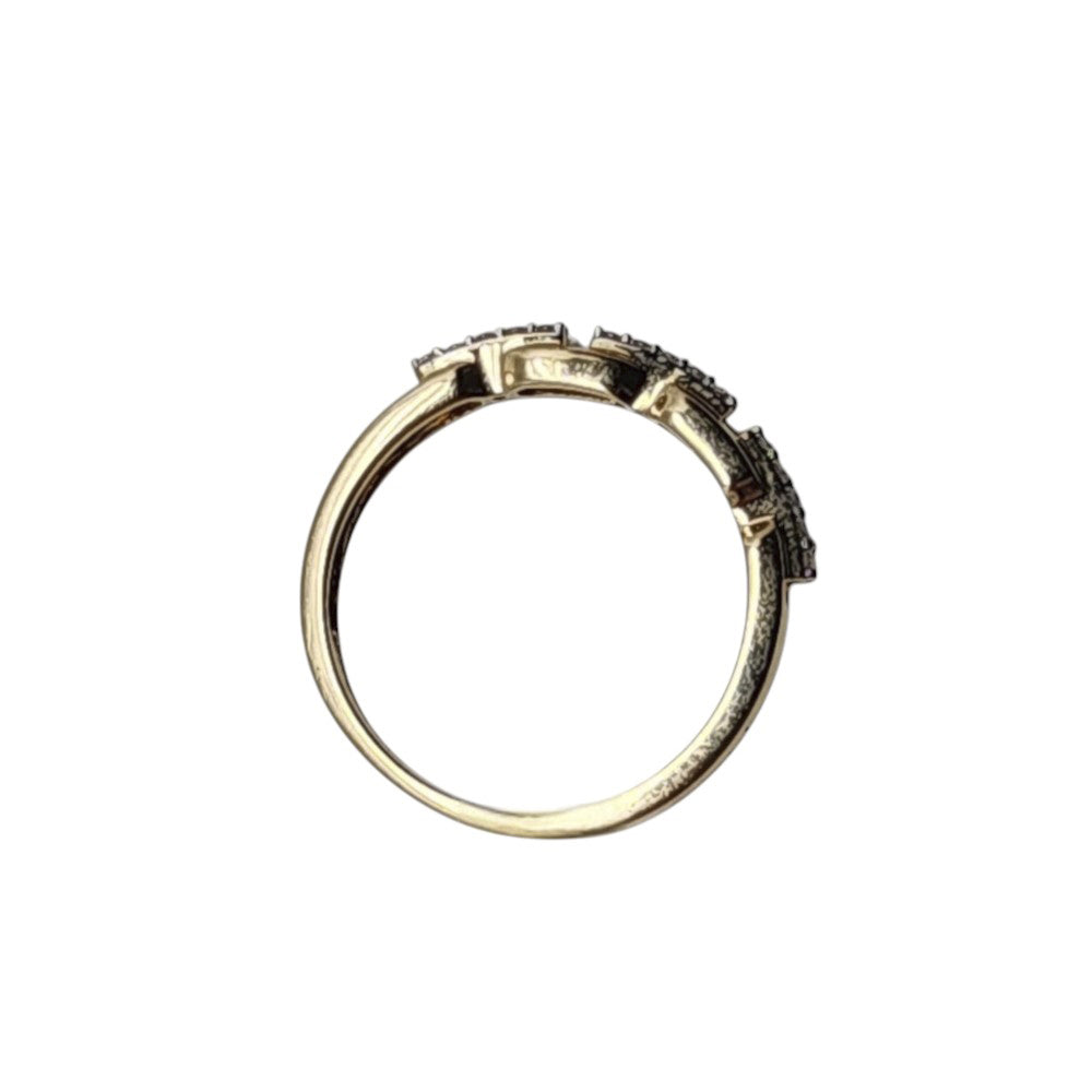 14K Yellow Gold 0.10Ct Round Diamond Ladies Band