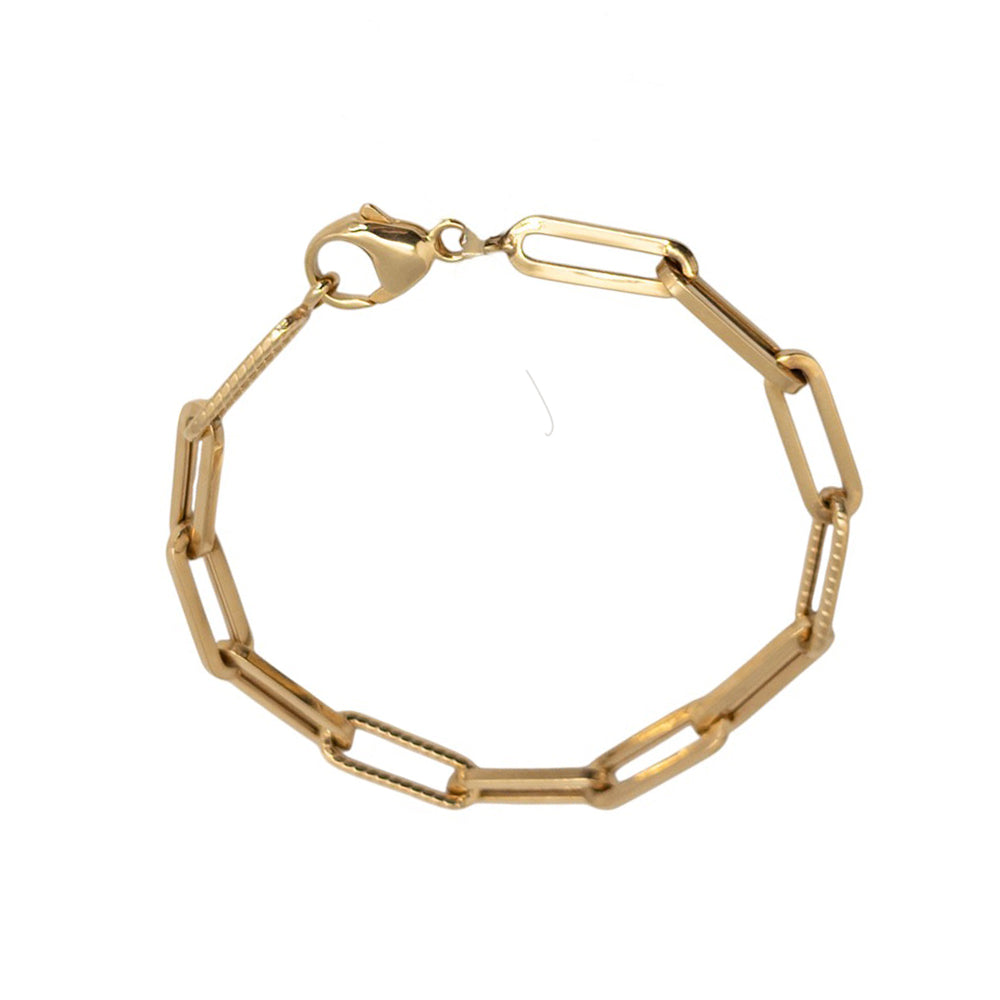 10K Yellow Gold Paperclip Bracelet 5.5mm x 7.5''
