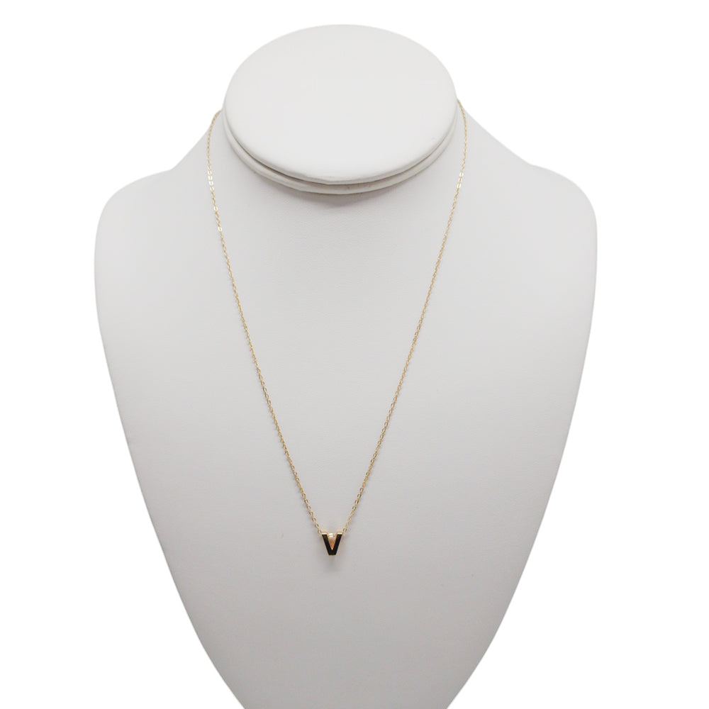 14K Yellow Gold Letter V Chain Necklace