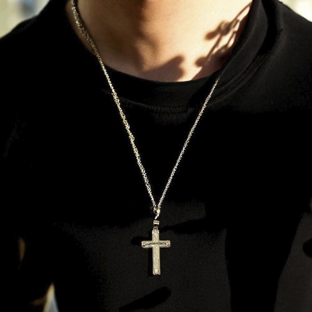 10K Yellow Gold Cross Pendant Necklace