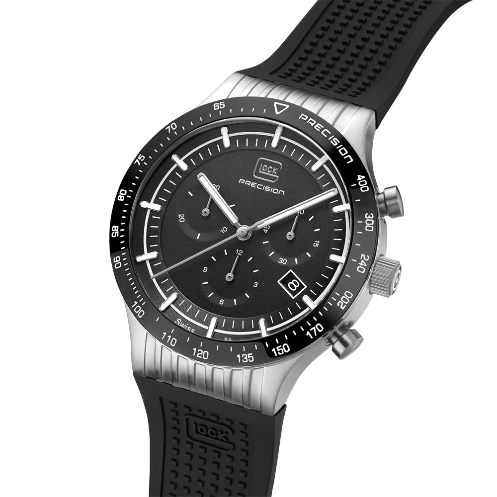 Glock Precision Men Watch Gold Steel Case / Black Silicone Strap GW-34-4-24