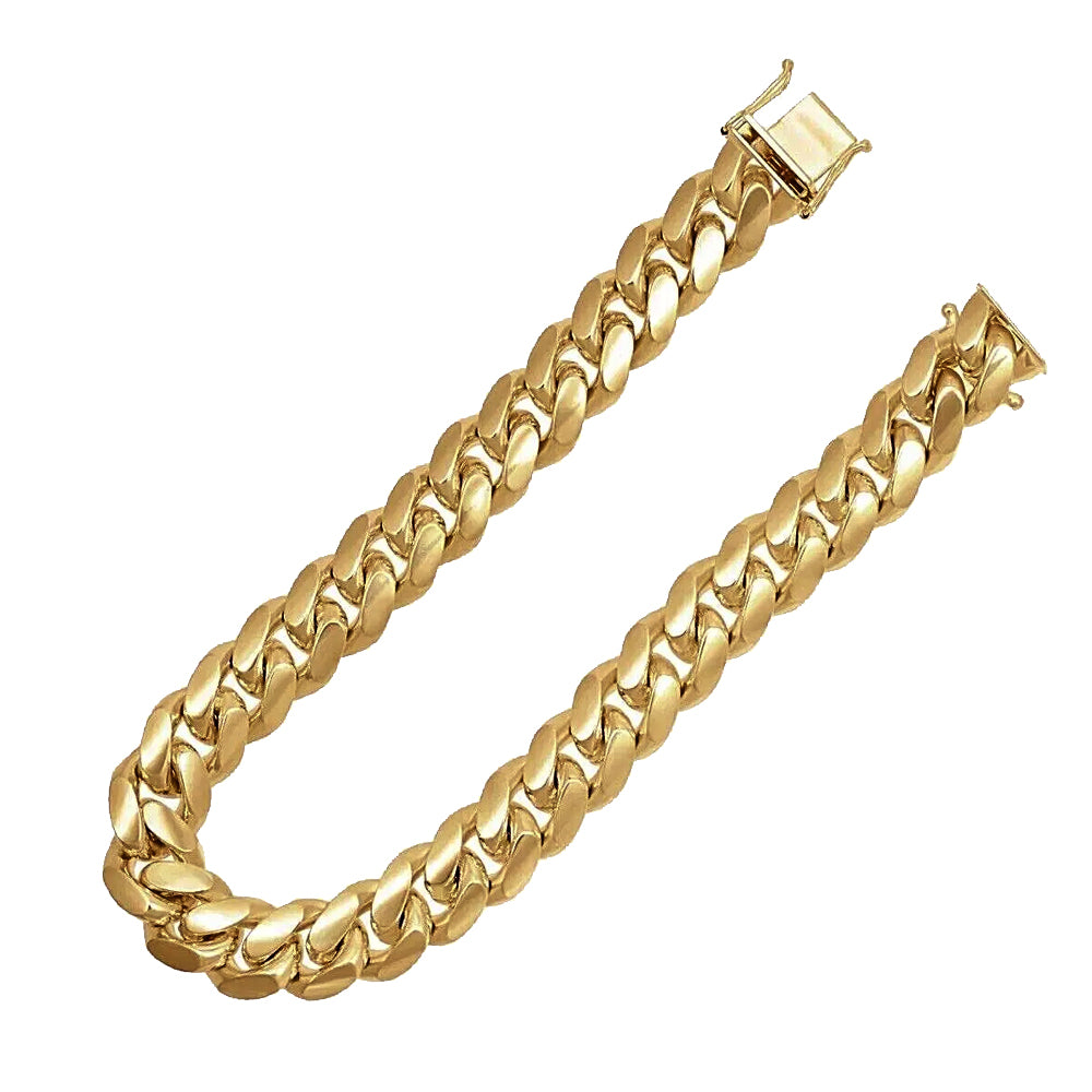14K Yellow Gold Hollow Cuban Link Bracelet 6mm x 8''