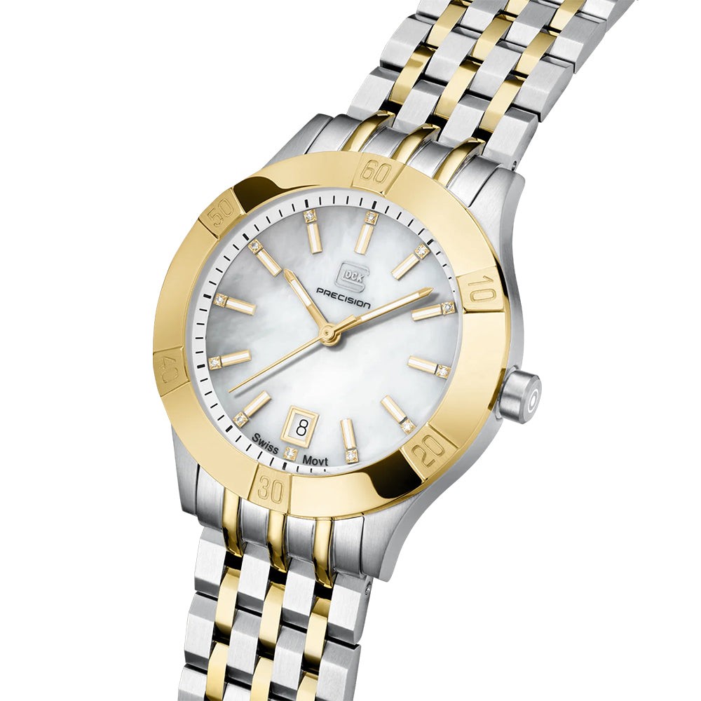 Glock Precision Men Watch Silver Steel Case / Bicolor Link Bracelet GW-31-1-18