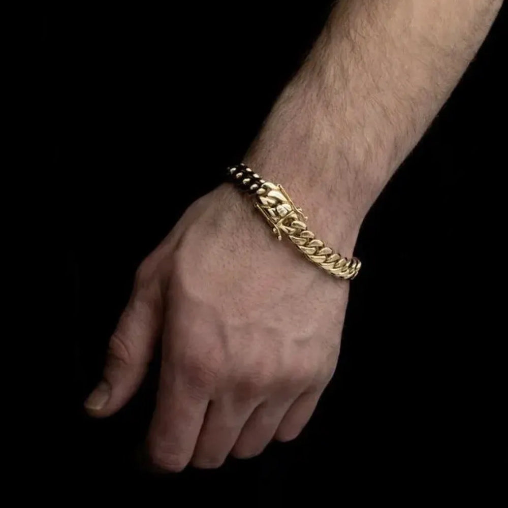 14K Yellow Gold Hollow Cuban Link Bracelet 6mm x 8''