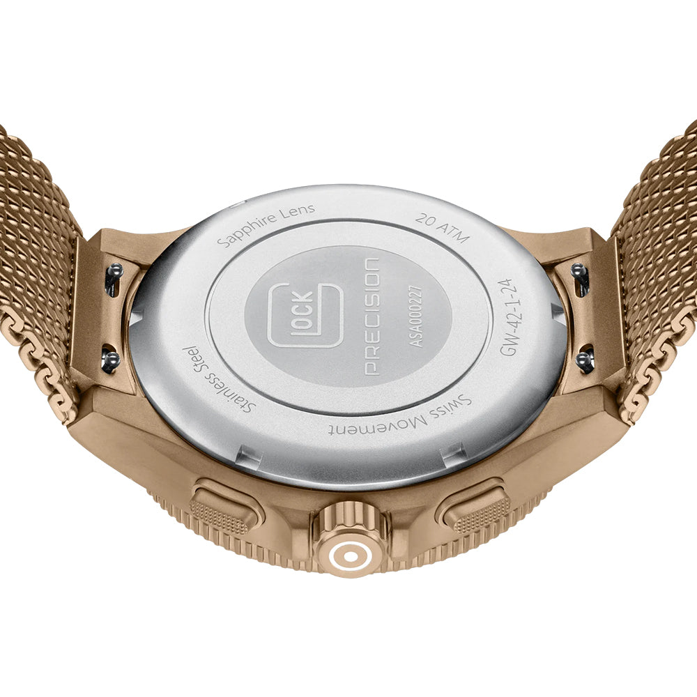Glock Precision Men Watch Khaki Steel Case / Khaki Mesh Strap GW-42-1-24
