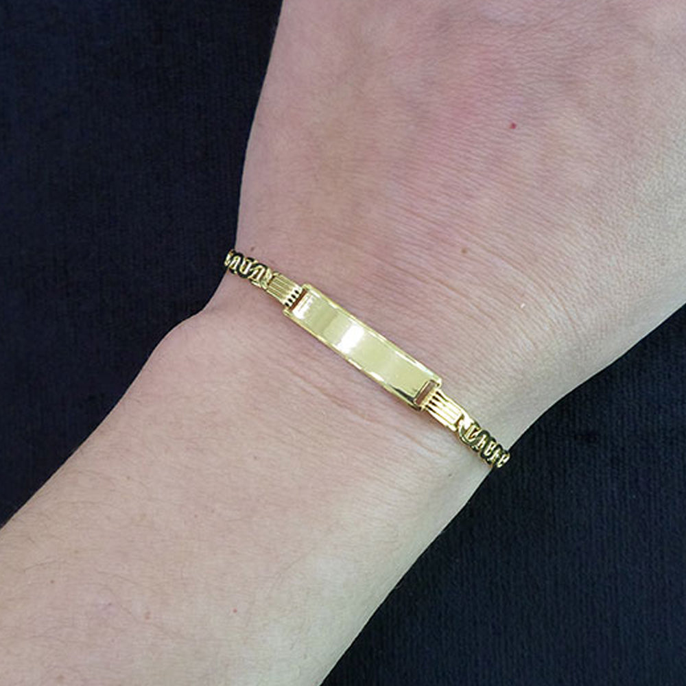 14K Yellow Gold Name Bracelet 8.5'' x 4mm