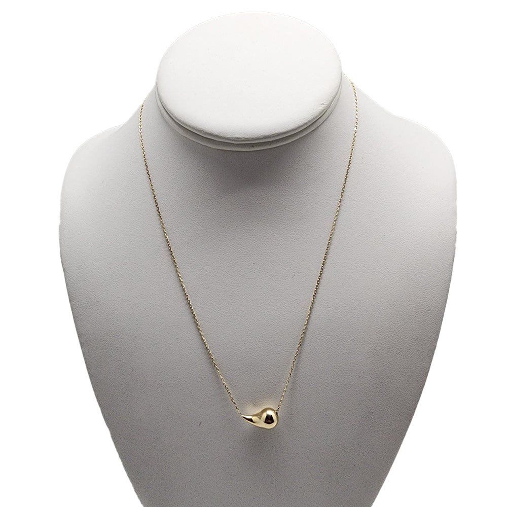 14K Yellow Gold Teardrop Necklace 18'' x 1mm