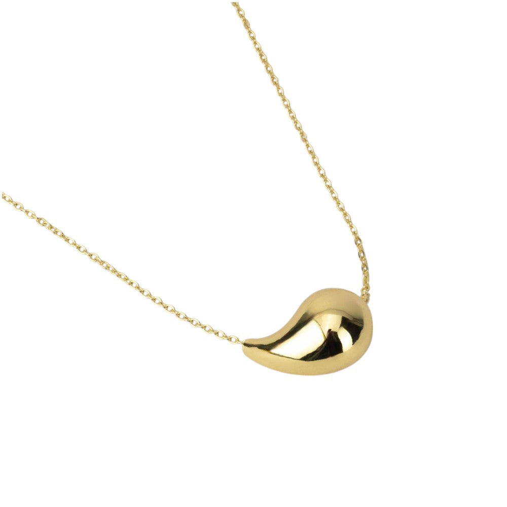 14K Yellow Gold Teardrop Necklace 18'' x 1mm