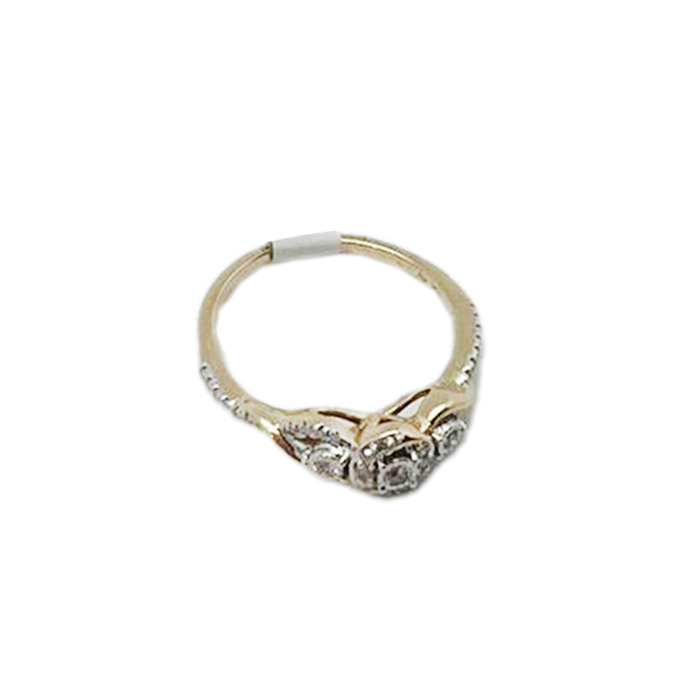 10K Yellow Gold 0.20Ct Round Diamond Ladies Ring