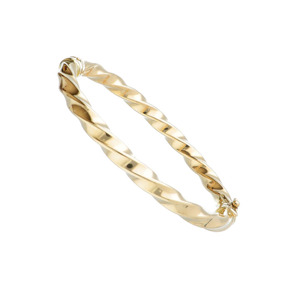 14K Yellow Gold Twisted Band Bracelet 6.5'' x 0.5mm