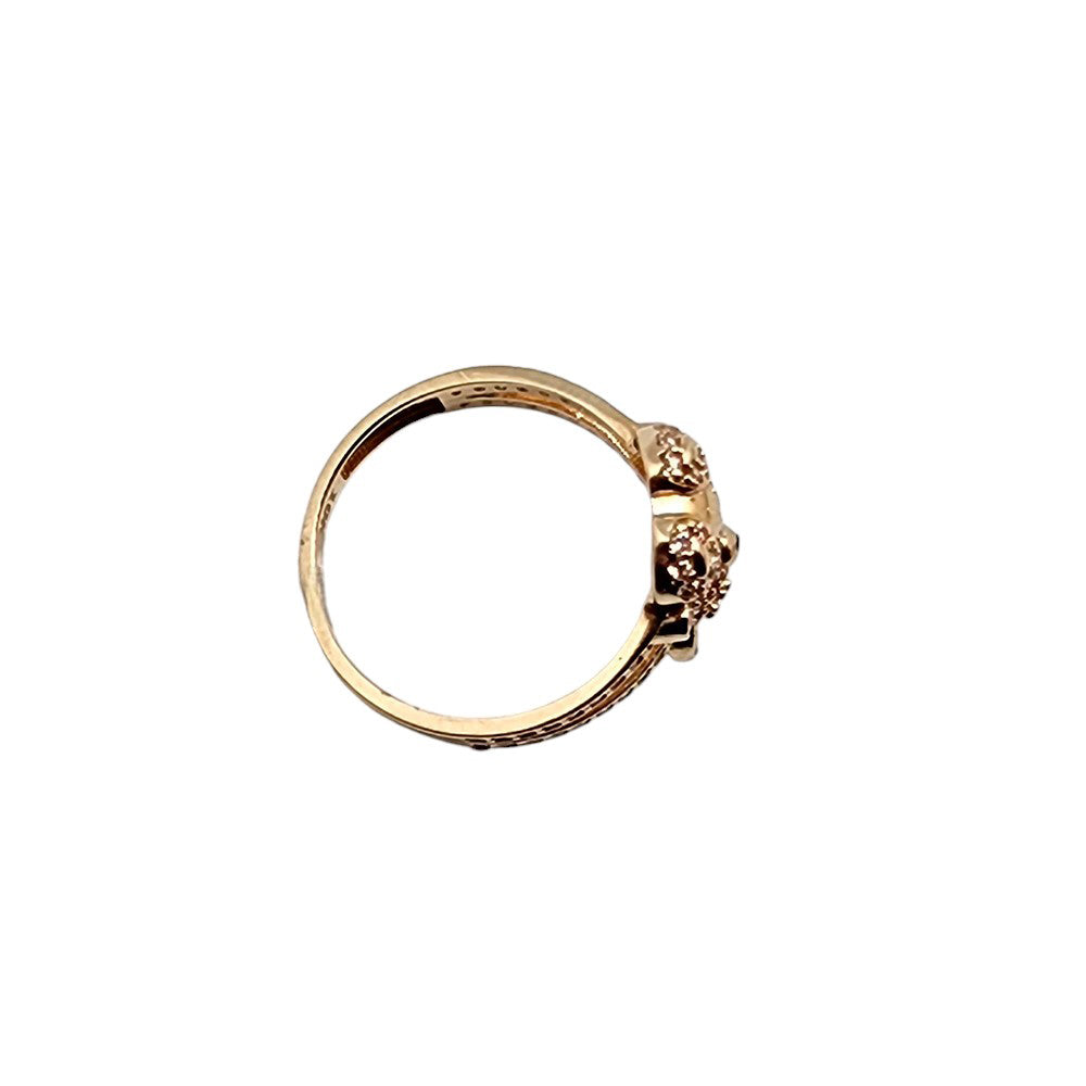 10K Yellow Gold Teddy Bear With Stone Ring Size 7