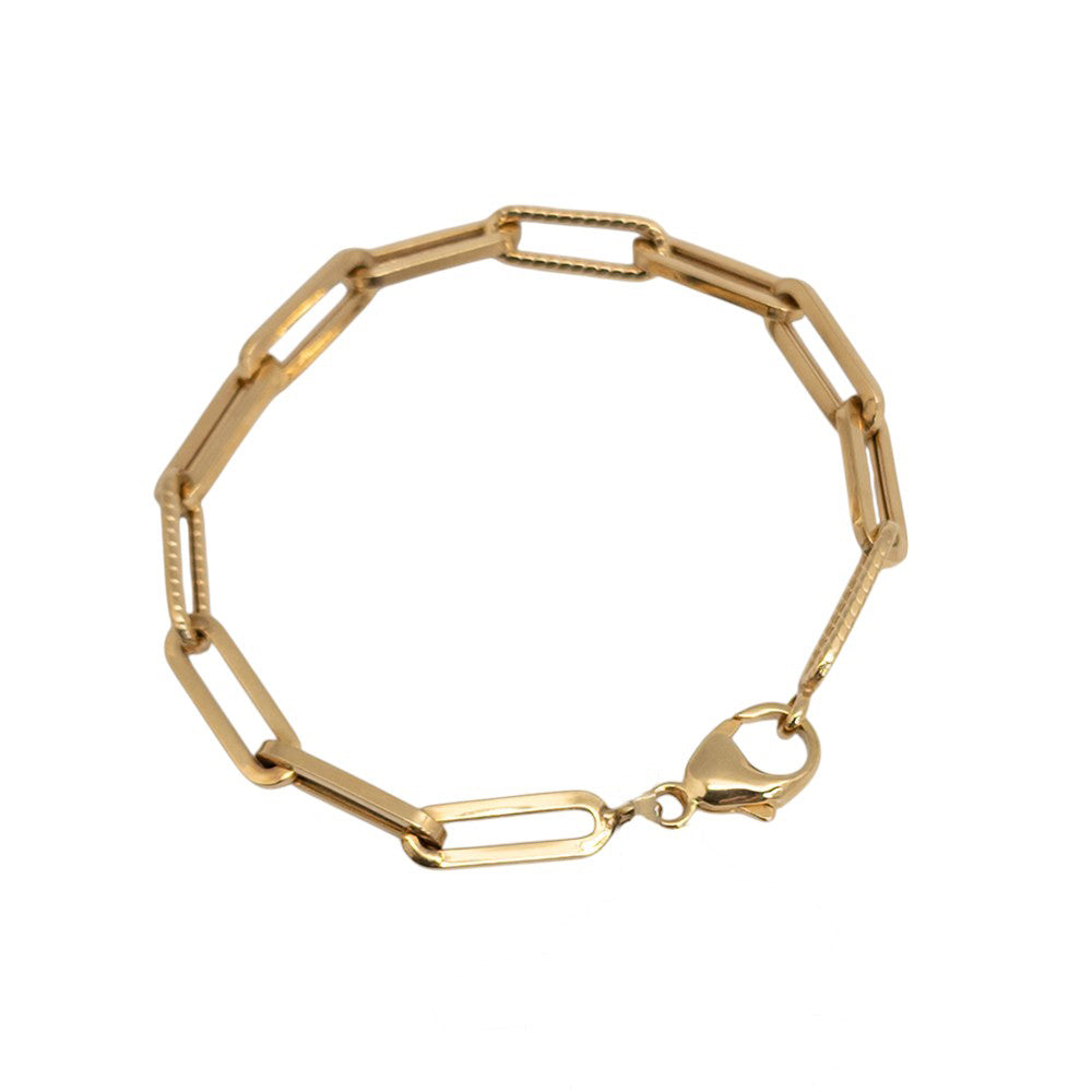 10K Yellow Gold Paperclip Bracelet 5.5mm x 7.5''