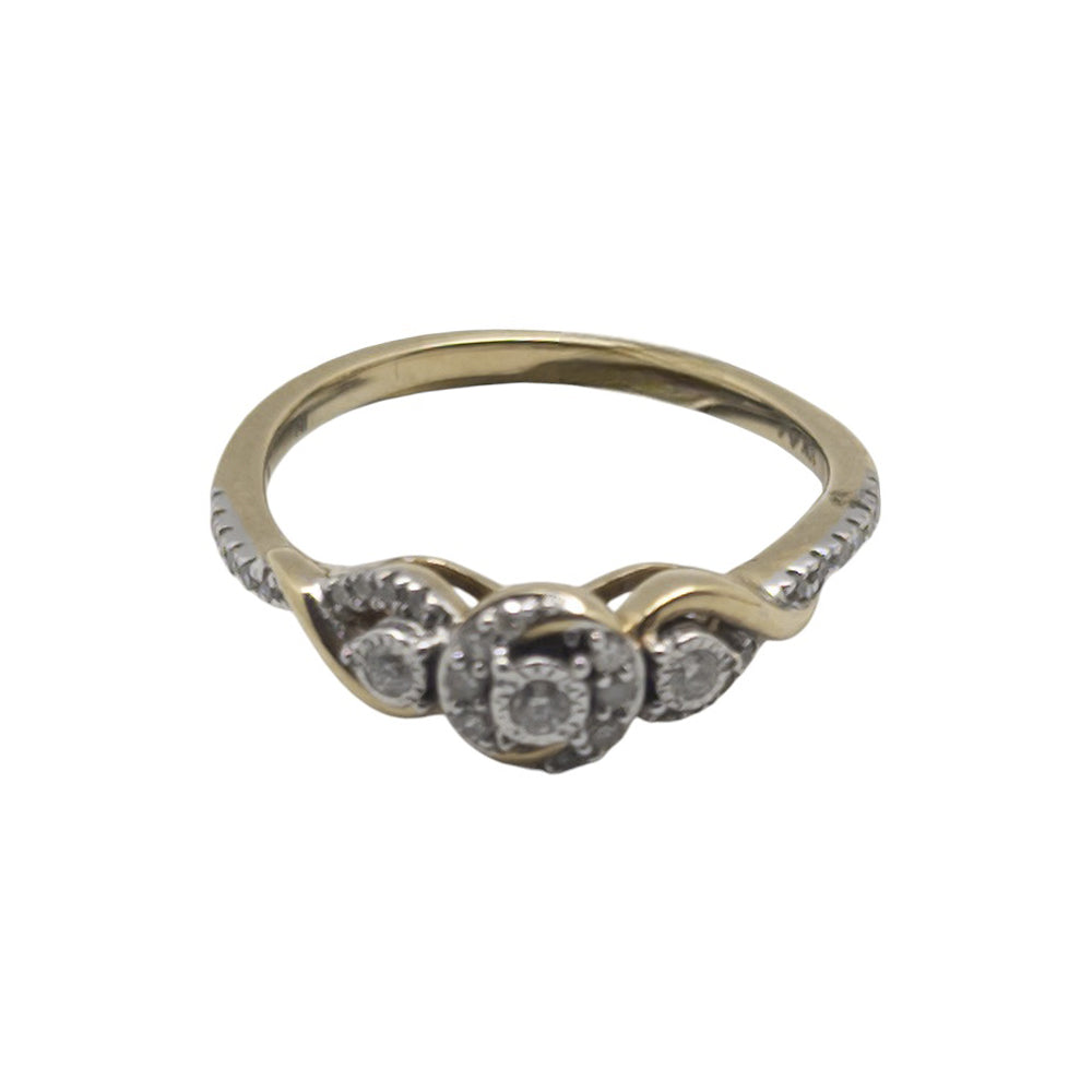 10K Yellow Gold 0.20Ct Round Diamond Ladies Ring