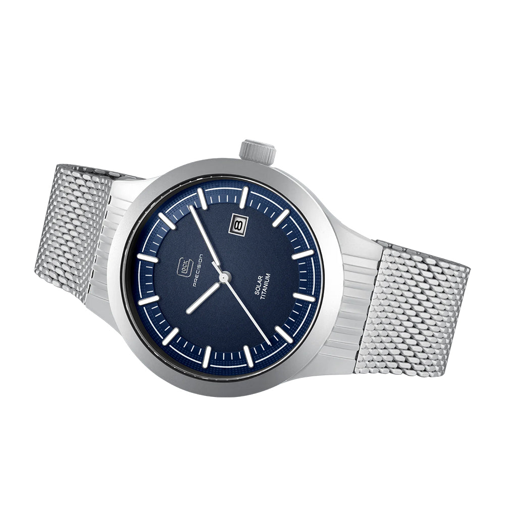 Glock Precision Men Watch Silver Titanium Case / Silver Mesh Strap GW--6-2-22