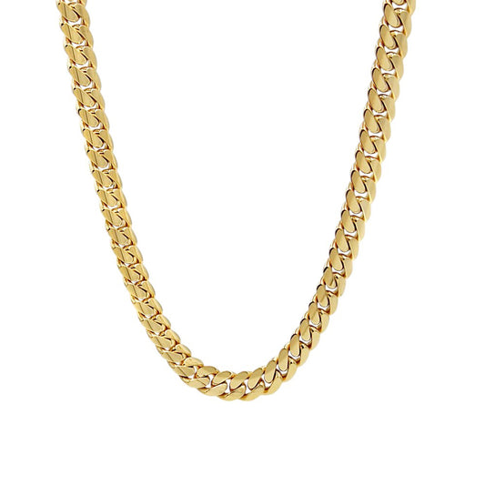 14K Yellow Gold Cuban Link Hollow Chain 24'' x 9.5mm