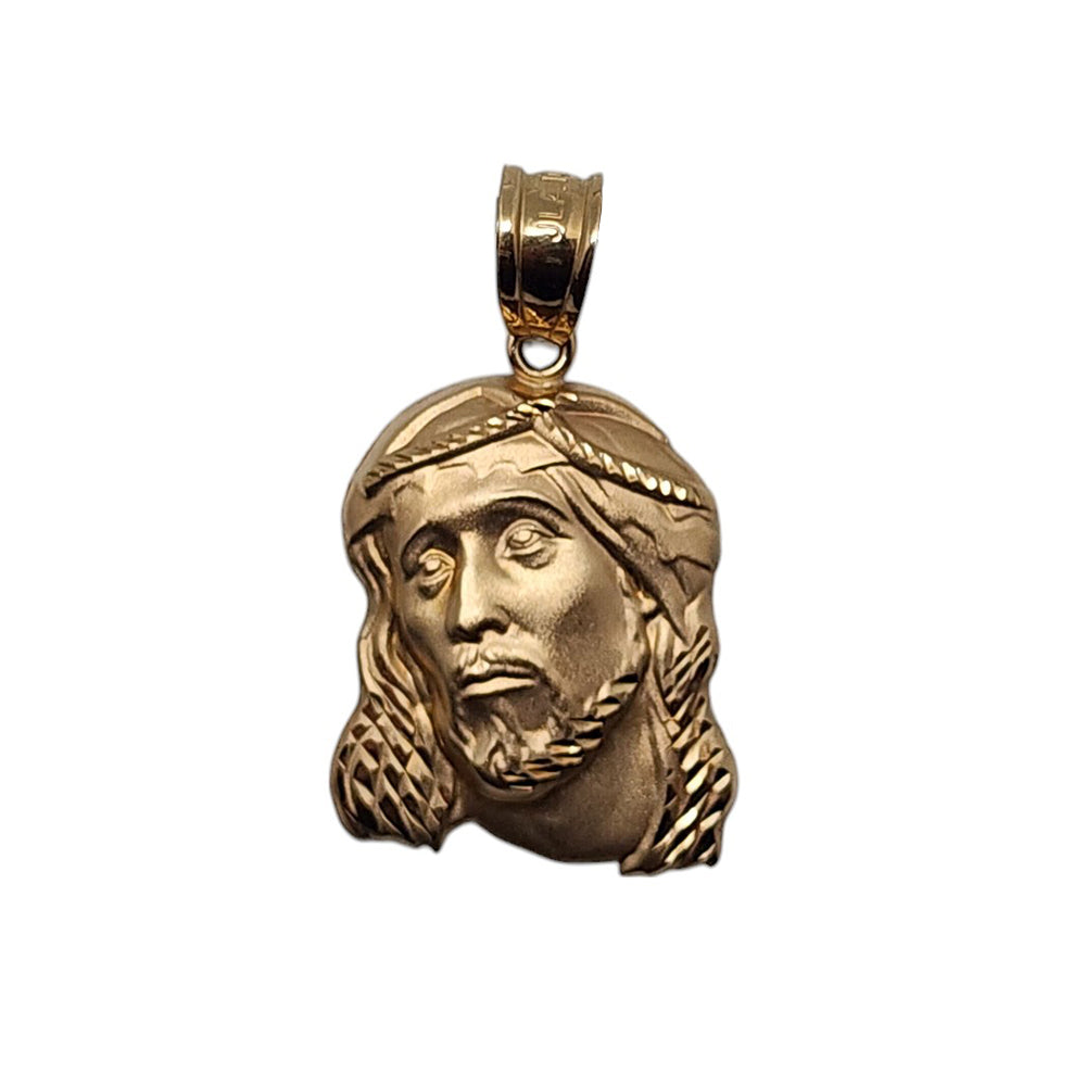 Jesus Face Pendant Real 10K Gold Necklace Jewelry