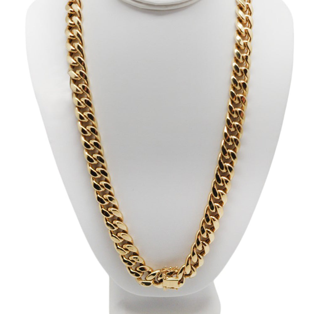 Cuban Link Hollow Chain Necklace Real 10K Gold Jewelry 24X6.5 27.7