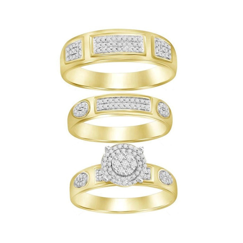 Trio Ring Set 10k YG 0.50CT RD DIA