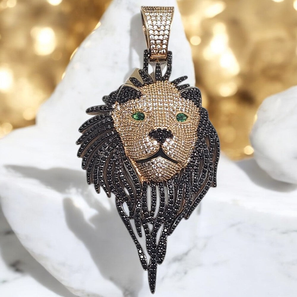 Black Lion Pendant 14K