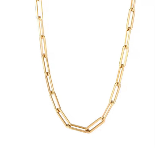 10K Yellow Gold Paperclip Chain Necklace 22'' x 6mm