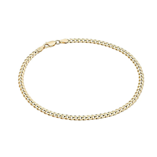 10K Yellow Gold Franco Ankle Bracelet, Size 10