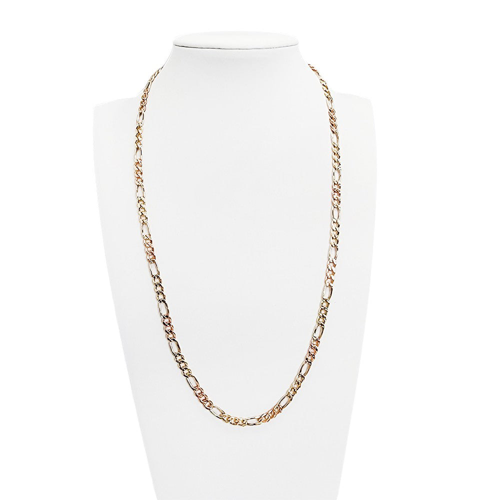 Figaro Hollow Chain Tri Color  14K 18x4